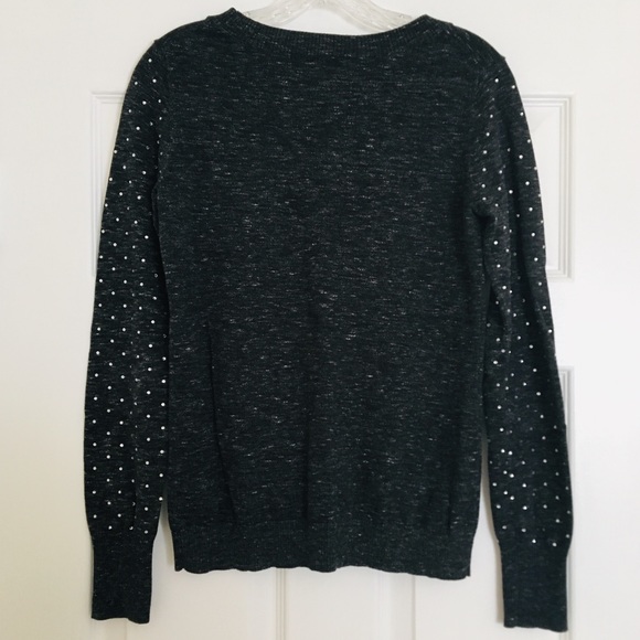 EXPRESS Jeweled Charcoal Gray Sweater Size SP - Picture 2 of 5
